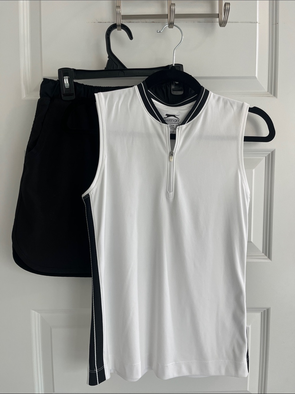 Slazenger Golf White and Black Sleeveless Zip-Front Tank Top and Skort